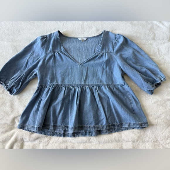 Lucky Brand Tops - Lucky Brand Blue Peplum Top